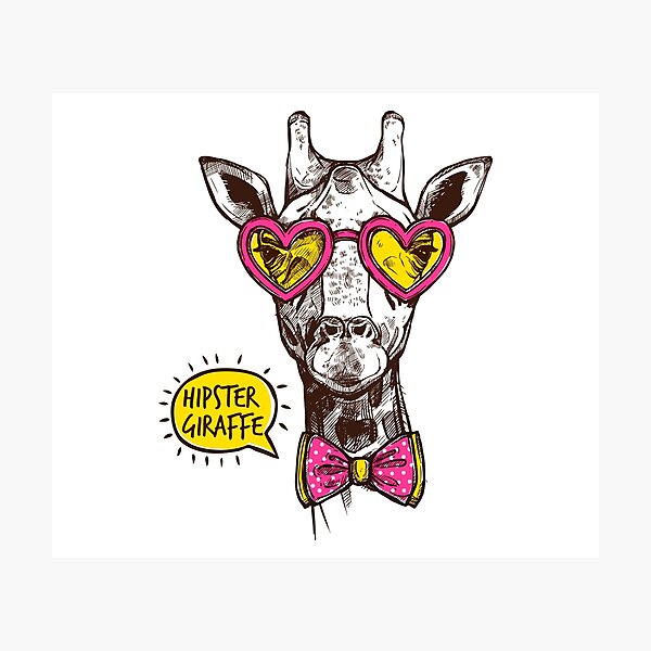 Item preview, Hipster giraffe designed and sold by Timegraf.