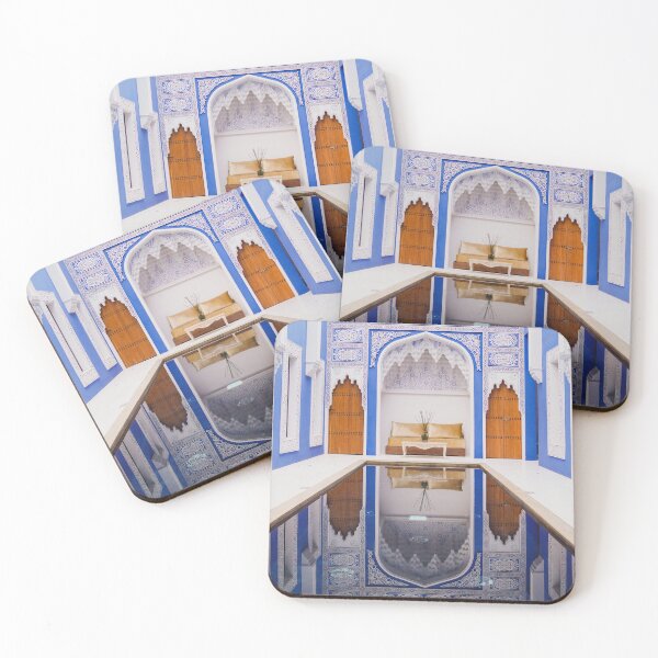 Item preview, colorful blue Riad house in marrakesh morocco designed and sold by Morocco Marrakech Photo Prints.