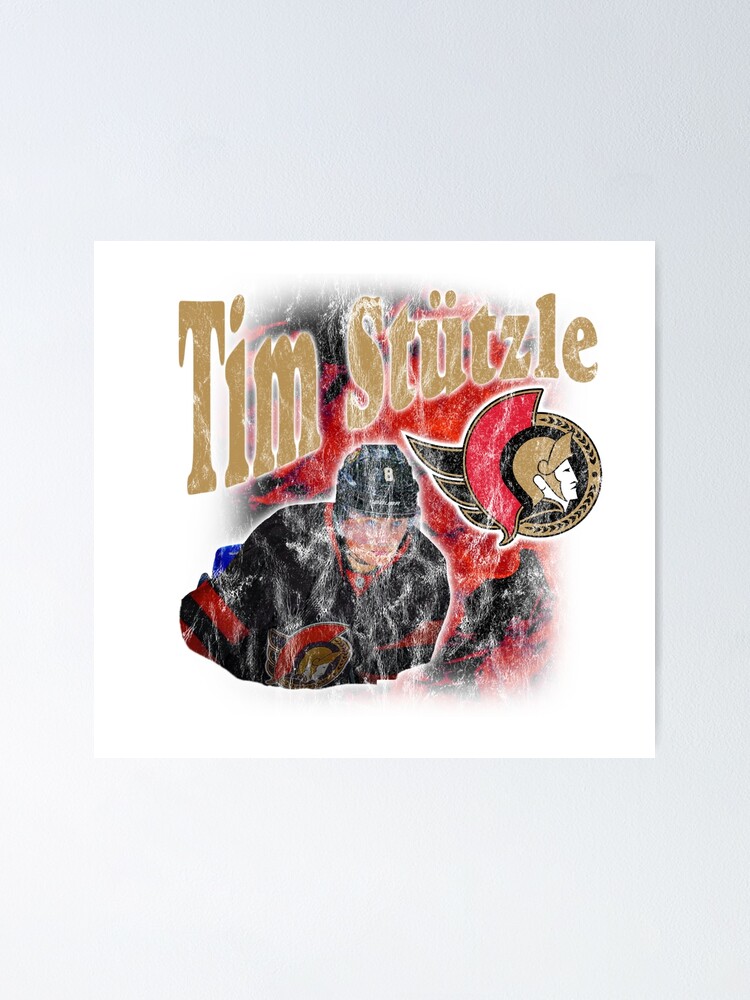 Tim Stutzle Hockey Paper Poster Senators 2 - Tim Stutzle - Posters and Art Prints