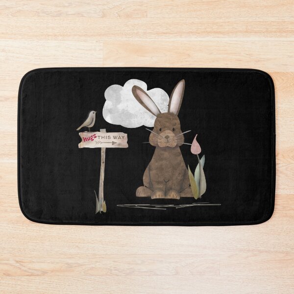 Item preview, Send a hug because I miss you. Adorable watercolor rabbit illustration designed and sold by Caroline Laursen.