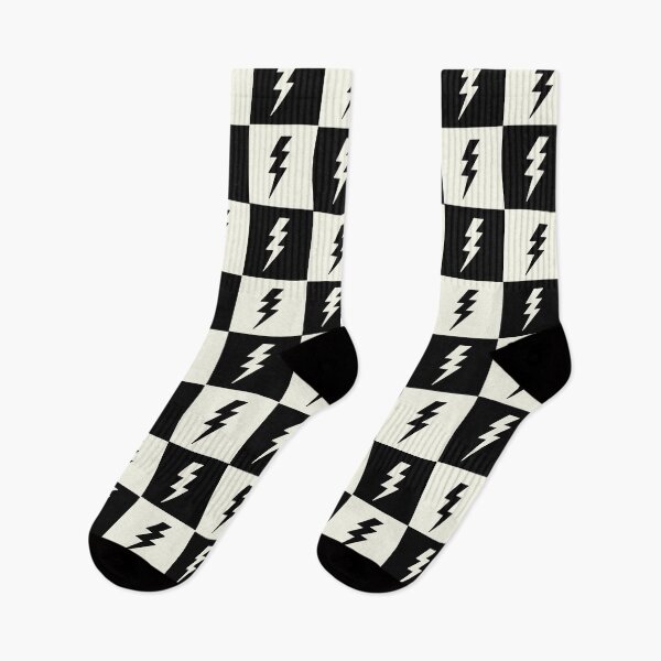 Item preview, Black and Off White Checkered Squares with Lightning Bolts designed and sold by xxroseate.