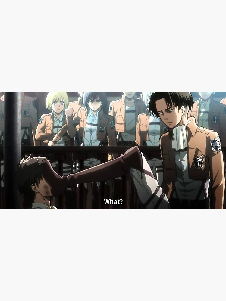 Levi Kicking Eren Courtroom Scene Attack On Titan Anime Greeting Card For Sale By Animesky Redbubble