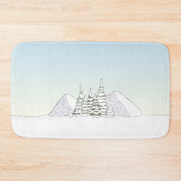 Item preview, Winter landscape - snow-covered fir trees and mountains designed and sold by frangipaniarts.