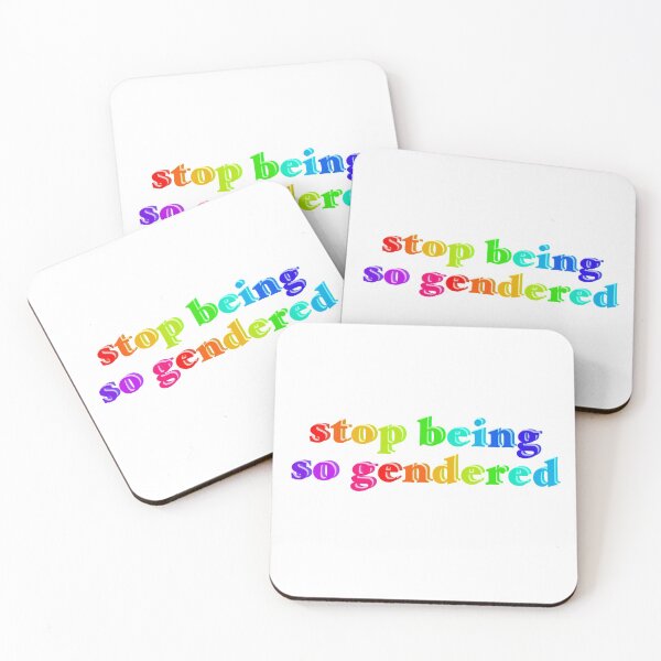 Item preview, stop being so gendered (rainbow text) designed and sold by doodlesbyjill.