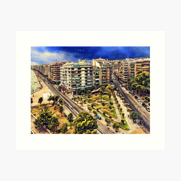 Item preview, Thessaloniki watercolor designed and sold by JBJart.