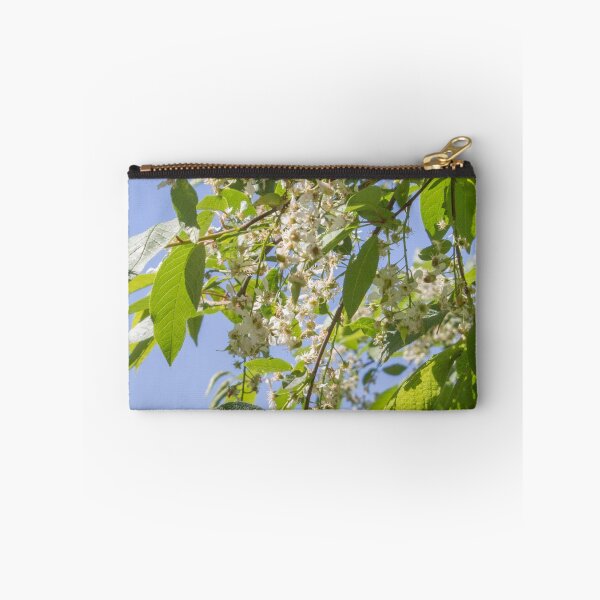 Item preview, spring cherry tree blooming with white flowers on a blue sky background designed and sold by nataliavavilina.