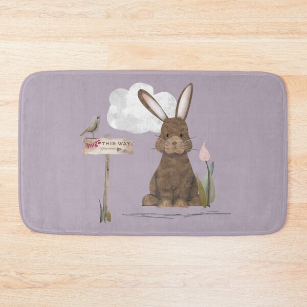 Item preview, Send a hug because I miss you. Adorable watercolor rabbit illustration designed and sold by Caroline Laursen.