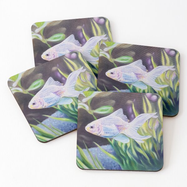 Item preview, White Goldfish #2 - fish painting designed and sold by Emily Bickell.