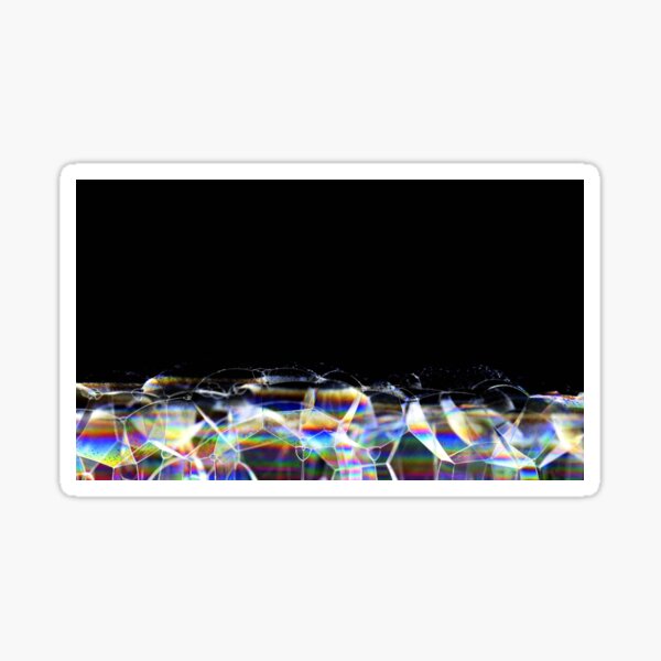 Colorful soap bubble structure against a black background Sticker