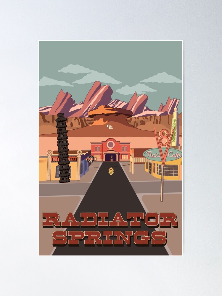 Thumbnail 1 of 3, Poster, Radiator Springs designed and sold by Nurhanmarie.