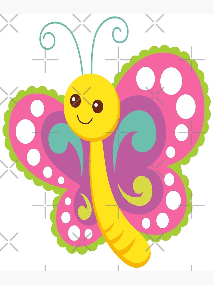 "Purple Butterfly Emoji Smiley Face" Poster by brooklyntowner Redbubble