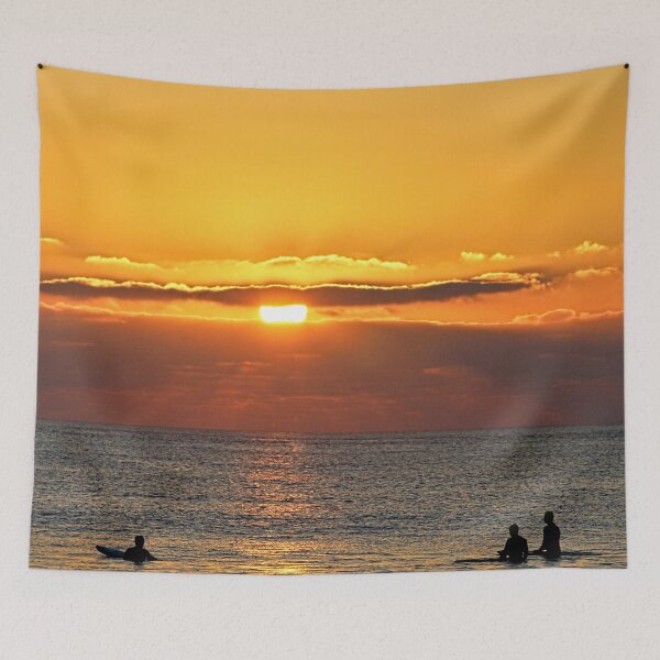 Item preview, Sunset Sunrise Sea Waves Surfers Scenic Seascape designed and sold by Anna Lemos.