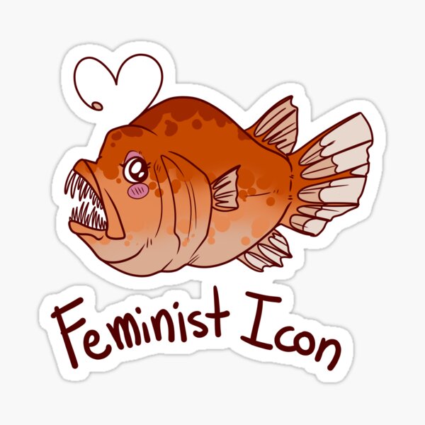 Anglerfish Feminist Icon Sticker