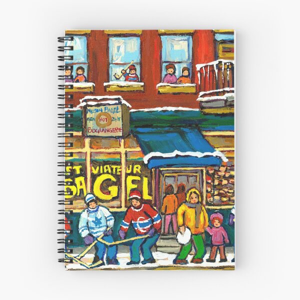 Item preview, MONTREAL BAGEL SHOP ON ST. VIATEUR STREET CANADIAN PAINTINGS HOCKEY ART SCENES designed and sold by Carole  Spandau.