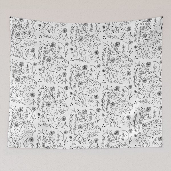 Item preview, Minimalistic flower and leaf line drawing designed and sold by PaintingsByKF.