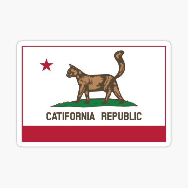Catifornia Republic State Flag Sticker
