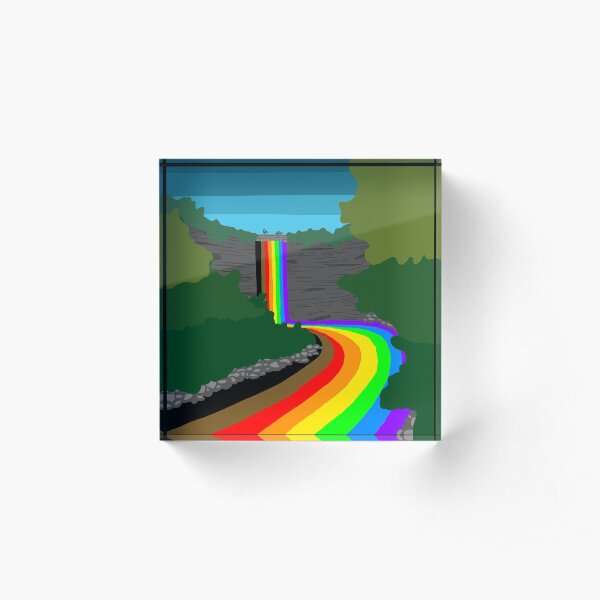 Minnehaha Falls flows with Pride Acrylic Block