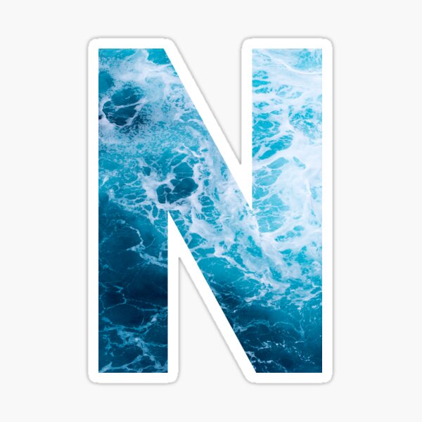 Item preview, Ocean Waves Letter N designed and sold by LiveAndGlow.