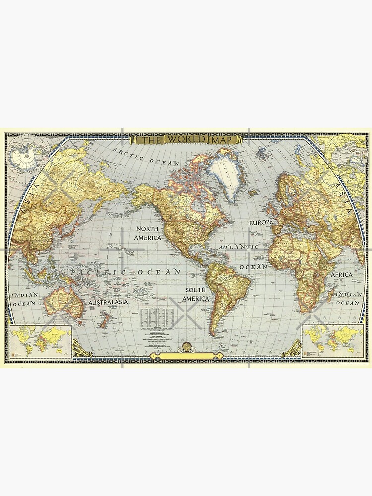 4K Vintage Map of the World 1943 | HD Old World’s Map | HD Antique