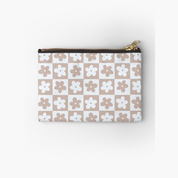 Item preview, Light Brown and Off White Checkered Squares with Flowers designed and sold by xxroseate.