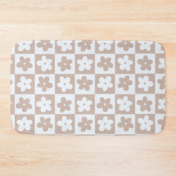 Item preview, Light Brown and Off White Checkered Squares with Flowers designed and sold by xxroseate.