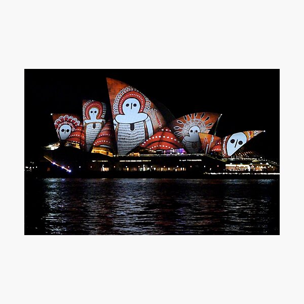 Item preview, SYDNEY OPERA HOUSE - BLACK AND WHITE FIGURES WITH SUN - PHOTOGRAPHY- VIVID FESTIVAL  designed and sold by Photograff.