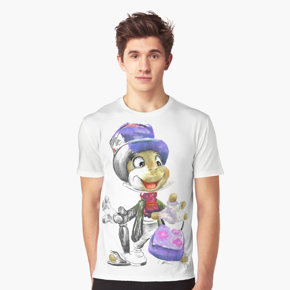 Charcoal and Oil - Jiminy Cricket Graphic T-Shirt