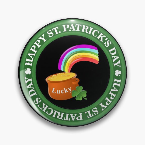 Item preview, St. Patricks Day Lucky Pot of Gold and Shamrock at the end of the Rainbow designed and sold by StickerArtwork.