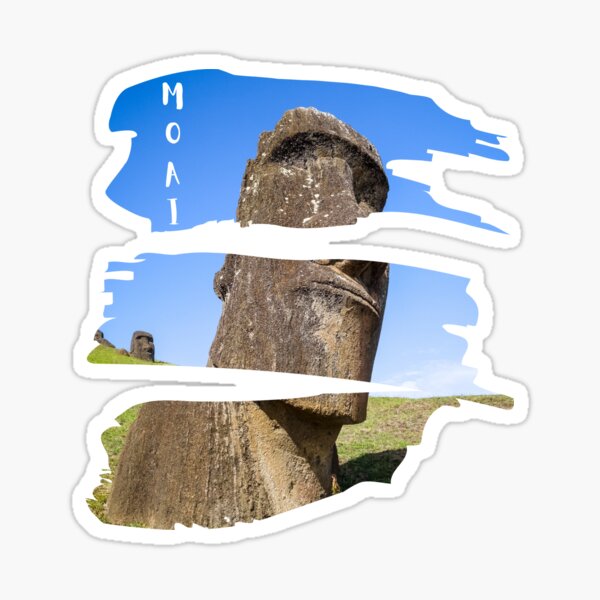 MOAI - Emoji - Easter Island - Rapa Nui - Sticker Magnet for Sale