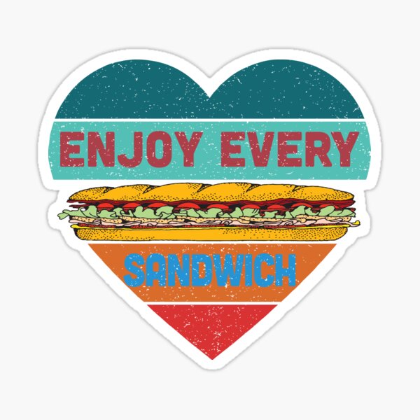 Vista previa del artículo con la obra «Disfrute de cada amante del sándwich de corazón», diseñado y vendido por ForFunDesigns.
