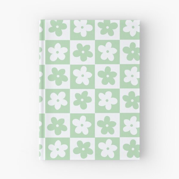 Item preview, Light Pastel Green and White Checkered Squares with Flowers designed and sold by xxroseate.