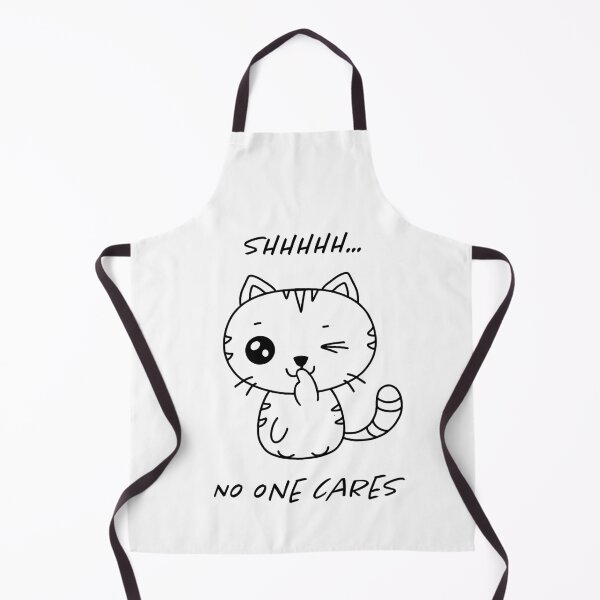 Item preview, Shhh no one cares, funny sarcastic cute cat designed and sold by Magpie Attack.
