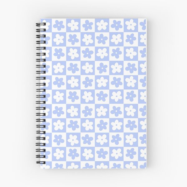 Item preview, Periwinkle and White Checkered Squares with Flowers designed and sold by xxroseate.