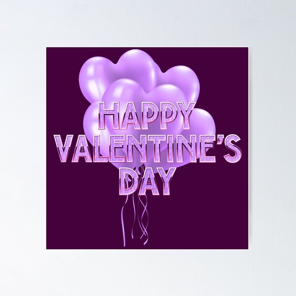 Item preview, Happy Valentine’s Day! Purple Bundle of Balloons (on Plum) designed and sold by PawsitiveMum.