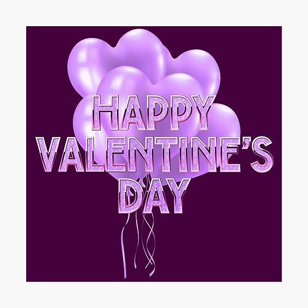 Item preview, Happy Valentine’s Day! Purple Bundle of Balloons (on Plum) designed and sold by PawsitiveMum.