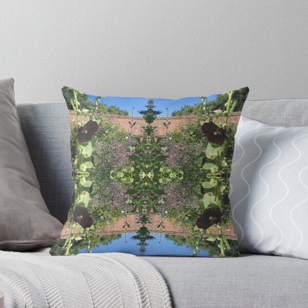 Item preview, Botanical Divine, Deep Purple Hollyhocks in the Summertime Gardens designed and sold by RoseAromas.