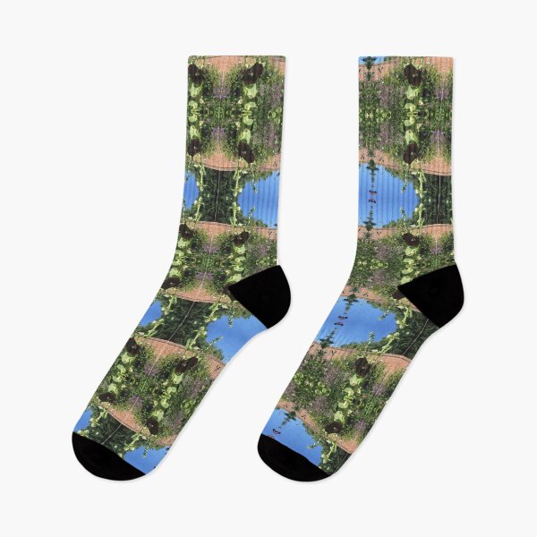 Item preview, Botanical Divine, Deep Purple Hollyhocks in the Summertime Gardens designed and sold by RoseAromas.