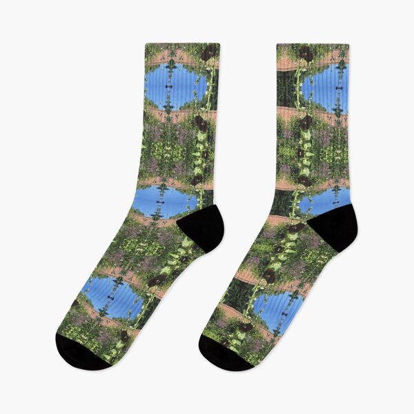 Item preview, Botanical Divine, Deep Purple Hollyhocks in the Summertime Gardens designed and sold by RoseAromas.