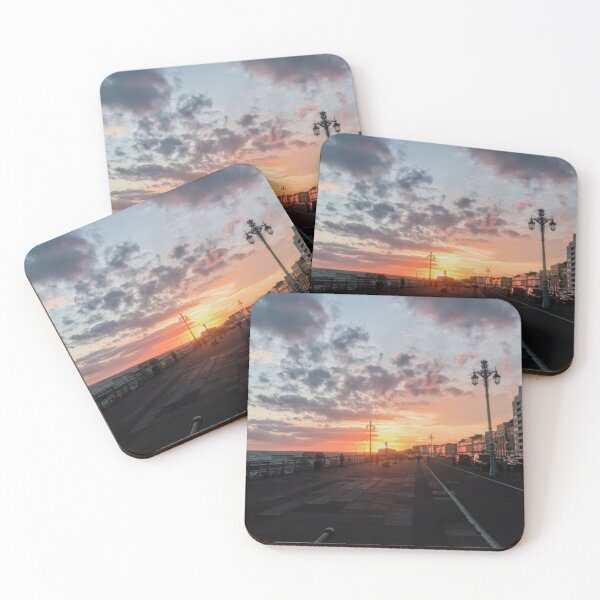 Item preview, Aesthetic Hove Promenade Peace Statue Sunset from Brighton Beach Summer 2021 Skyline designed and sold by natalieritchie.