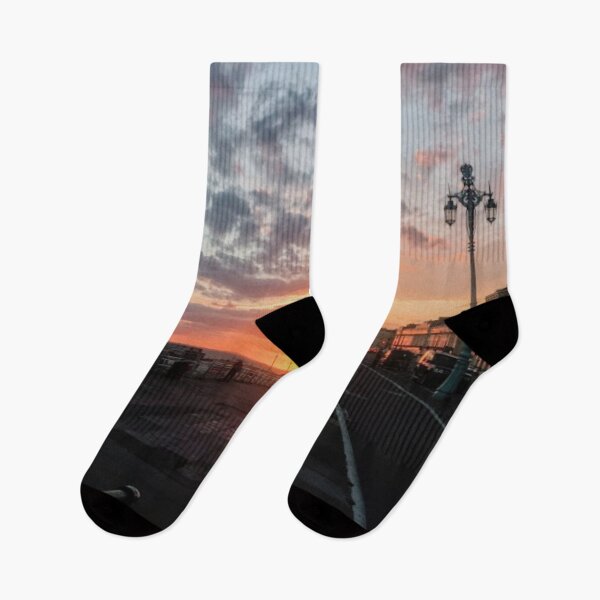 Item preview, Aesthetic Hove Promenade Peace Statue Sunset from Brighton Beach Summer 2021 Skyline designed and sold by natalieritchie.