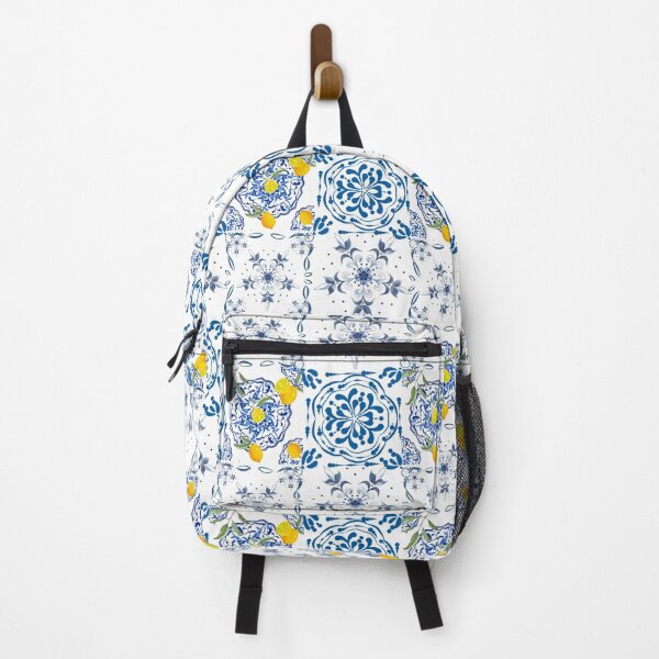 Item preview, Blue tiles Sicilian style citrus fruit pattern. designed and sold by MariaMarinova.