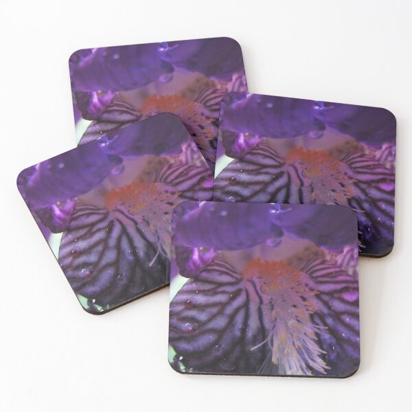 Item preview, Purple Bearded iris with morning dew designed and sold by pgorostiza.