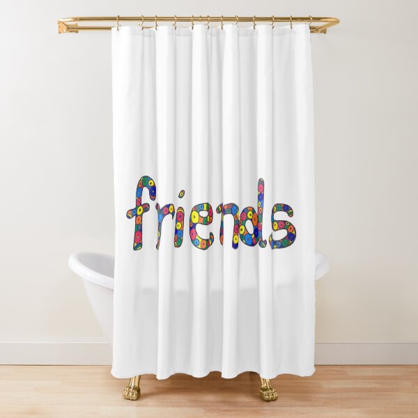 word "friends" in colorful circles Shower Curtain