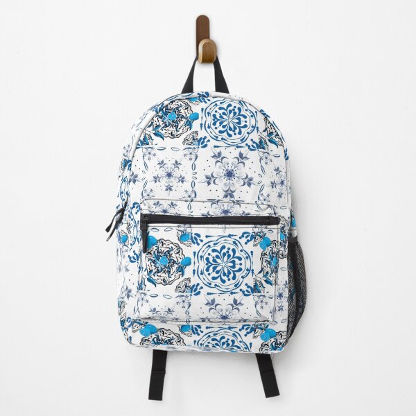 Item preview, Blue tiles Sicilian citrus fruits style pattern. designed and sold by MariaMarinova.