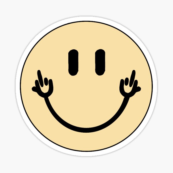 Yellow Middle Finger Smile Sticker For Sale By Trendyvibezzzzz Redbubble 9288