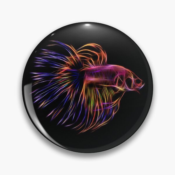 Item preview, Colorful Pink Orange Crowntail Betta Fish Fractal Art designed and sold by Estetis.