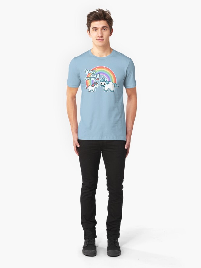 Alternate view of Best Unicorn Dad Slim Fit T-Shirt