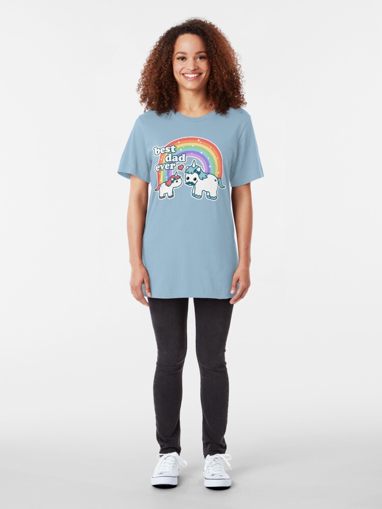 Alternate view of Best Unicorn Dad Slim Fit T-Shirt