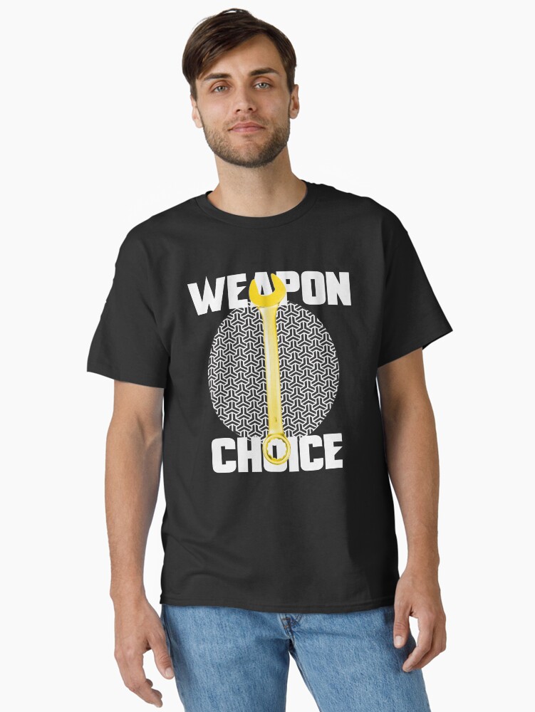 Thumbnail 2 of 7, Classic T-Shirt, Mechanic T-shirt Weaapon of Choice designed and sold by Box102.