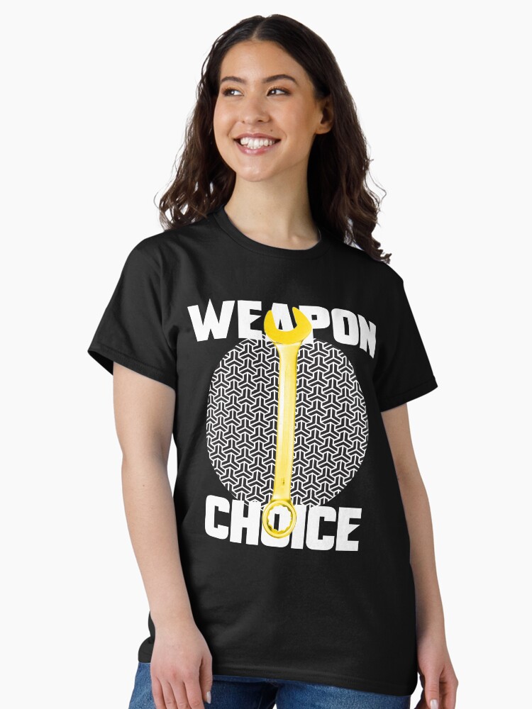 Thumbnail 1 of 7, Classic T-Shirt, Mechanic T-shirt Weaapon of Choice designed and sold by Box102.